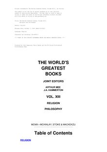 The World s Greatest Books — Volume 13 — Religion and Philosophy