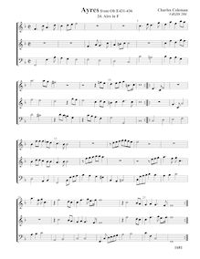 Partition , Aire en F major, VdGS No.204 - partition complète, Aris pour 3 violes de gambe