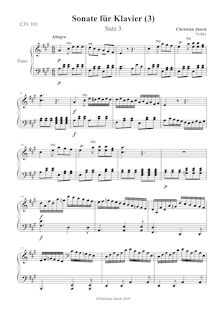 Partition , ♩=120 (Allegro), Piano Sonata No.3 en A major, Klaviersonate Nr. 3