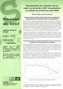 Recensement des cheptels ovin et caprin en décembre 2001 et projections en matière de production pour 2002