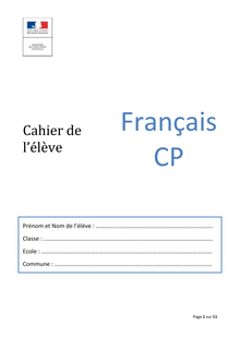 Évaluations au CP : le "cahier de l élève" en français