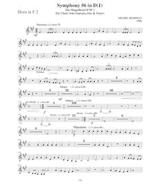 Partition cor 2 (F), Symphony No.6  Magnificat , D major, Rondeau, Michel par Michel Rondeau