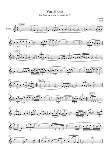 Partition complète, Variations pour flûte, Jashiin