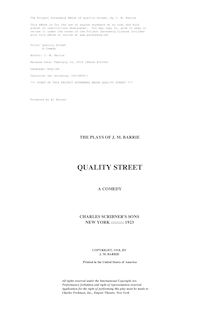 Quality Street - A Comedy
