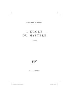 Philippe Sollers -  L Ecole du mystère