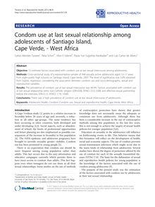 Condom use at last sexual relationship among adolescents of Santiago Island, Cape Verde, - West Africa