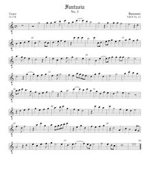 Partition ténor viole de gambe (octave aigu clef), Fantasie per cantar et sonar con ogni sorte d’istrumenti par Giovanni Bassano