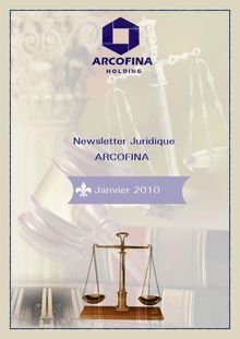 Newsletter Service Juridique ARCOFINA Janvier 2010 - Service ...