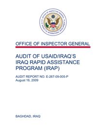 Audit of USAID Iraq’s Iraq Rapid Assistance Program (IRAP)