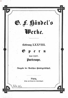 Partition complète, Partenope, Handel, George Frideric