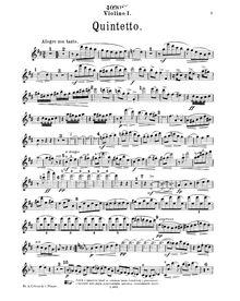 Partition de violon, quintette, Quintetto, Fibich, Zdeněk