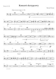 Partition Trombone 1/2, violon Concerto No.1, D minor, Werner, Marcin