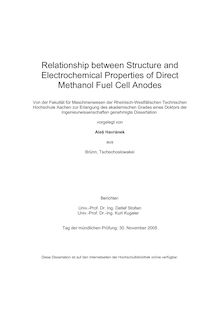Relationship between structure and electrochemical properties of direct methanol fuel cell anodes [Elektronische Ressource] / vorgelegt von Aleš Havránek