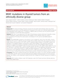 BRAF mutations in thyroid tumors from an ethnically diverse group
