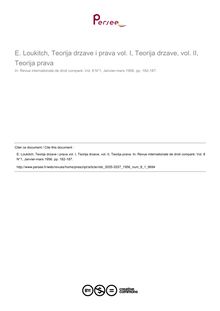 E. Loukitch, Teorija drzave i prava vol. I, Teorija drzave, vol. II, Teorija prava - note biblio ; n°1 ; vol.8, pg 182-1123