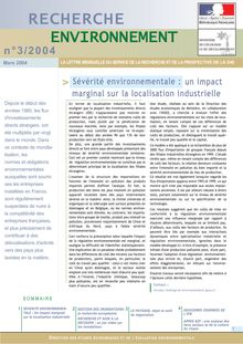 Sévérité environnementale : un impact marginal sur la localisation industrielle.
