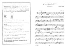 Partition parties complètes, corde quatuor en G major, G major, Mee, John Henry