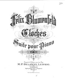 Partition complète, Cloches -  pour Piano, Op.40, Blumenfeld, Felix