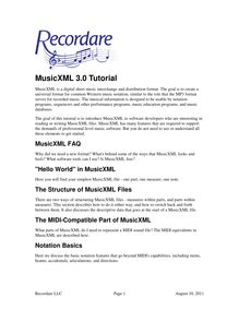 MusicXML 1.1 Tutorial