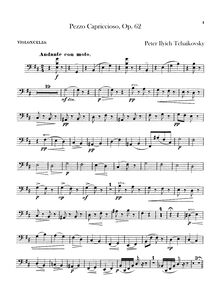 Partition violoncelles, Pezzo Capriccioso, Op.62, Пеццо каприччиозо