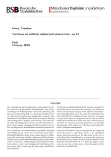 Partition complète, Thème et Variations, Gouvy, Louis Théodore