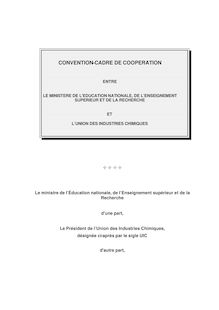 CONVENTION CADRE DE COOPERATION