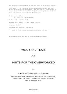 Wear and Tear - or, Hints for the Overworked