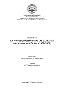 La profesionalización de las campañas electorales en Brasil (1989-2006)