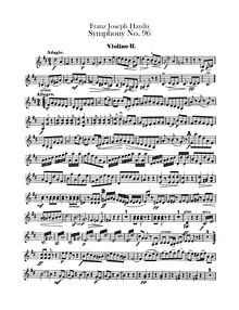 Partition violons II, Symphony No.96 en D major, “pour Miracle”