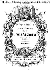 Partition de piano, 6 corde Trios, Asplmayr, Franz