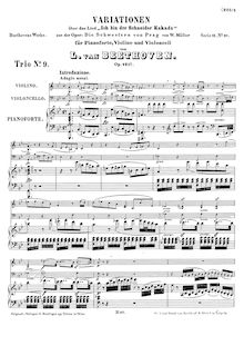 Partition complète, 10 Variations on Wenzel Müller’s song Ich bin der Schneider Kakadu par Ludwig van Beethoven