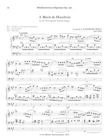 Partition , Récit de Hautbois ou de Trompette harmonique, Meditaciones religiosas, Op.122