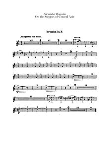 Partition trompette 1, 2 (F), en pour Steppes of Central Asia, Borodin, Aleksandr