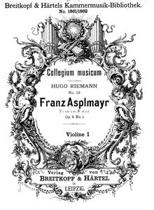 Partition violon 1 , partie, 6 corde Trios, Asplmayr, Franz