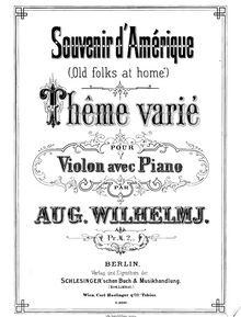 Partition de violon, Souvenir d Amerique Theme Varie, Old Folks at Home