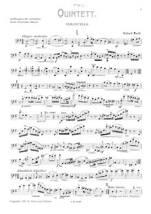 Partition de violoncelle, Piano quintette, G major, Mandl, Richard