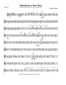 Partition cor 2 (F), March pour a New Era, F major, Fletcher, Roger
