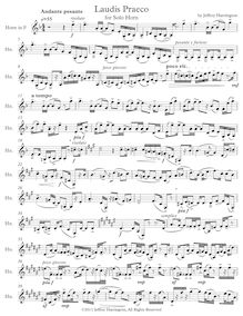 Partition complète, Laudis Praeco pour Solo cor, Harrington, Jeffrey Michael