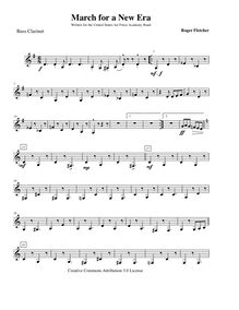 Partition basse clarinette (B♭), March pour a New Era, F major, Fletcher, Roger