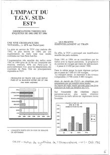 [L ]impact du TGV Sud-Est. Observations triées des enquêtes de 1981-1982 et 1983.