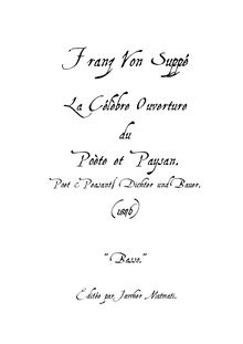 Partition Basses, Dichter und Bauer (Poet et Peasant), Lustspiel in 3 Akten par Franz von Suppé