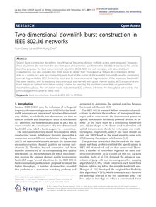 Two-dimensional downlink burst construction in IEEE 802.16 networks
