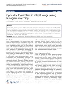 Optic disc localization in retinal images using histogram matching
