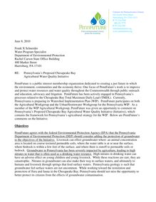 comment letter to DEP re Ag Water Quality Initiative  for Bay 6.8.2010 on letterhead