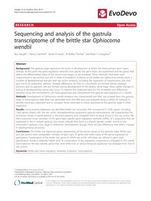 Sequencing and analysis of the gastrula transcriptome of the brittle star Ophiocoma wendtii