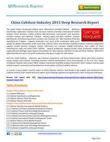 Global Research on China Cubilose Industry 2013 by qyresearchreports.com