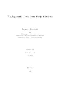 Phylogenetic trees from large datasets [Elektronische Ressource] / vorgelegt von Heiko A. Schmidt