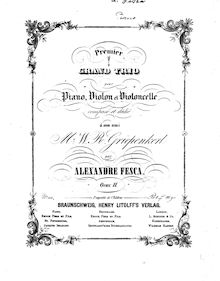 Partition Piano, Piano Trio No.1, Op.11, B♭ Major, Fesca, Alexander