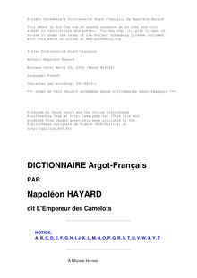 Dictionnaire argot-français