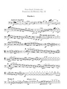 Partition basson 1, 2, Francesca da Rimini, Франческа да Римини